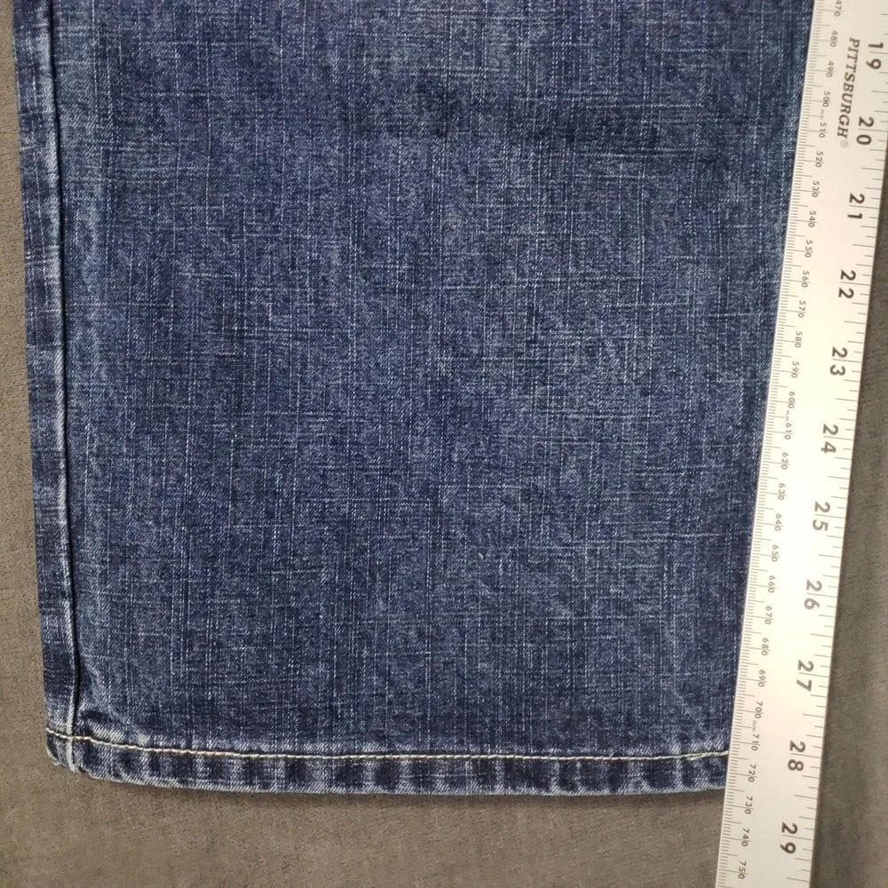Delf Jeans Mens 36x30 Dark Blue Wide Leg Baggy Y2K Streetwear Denim 6208
